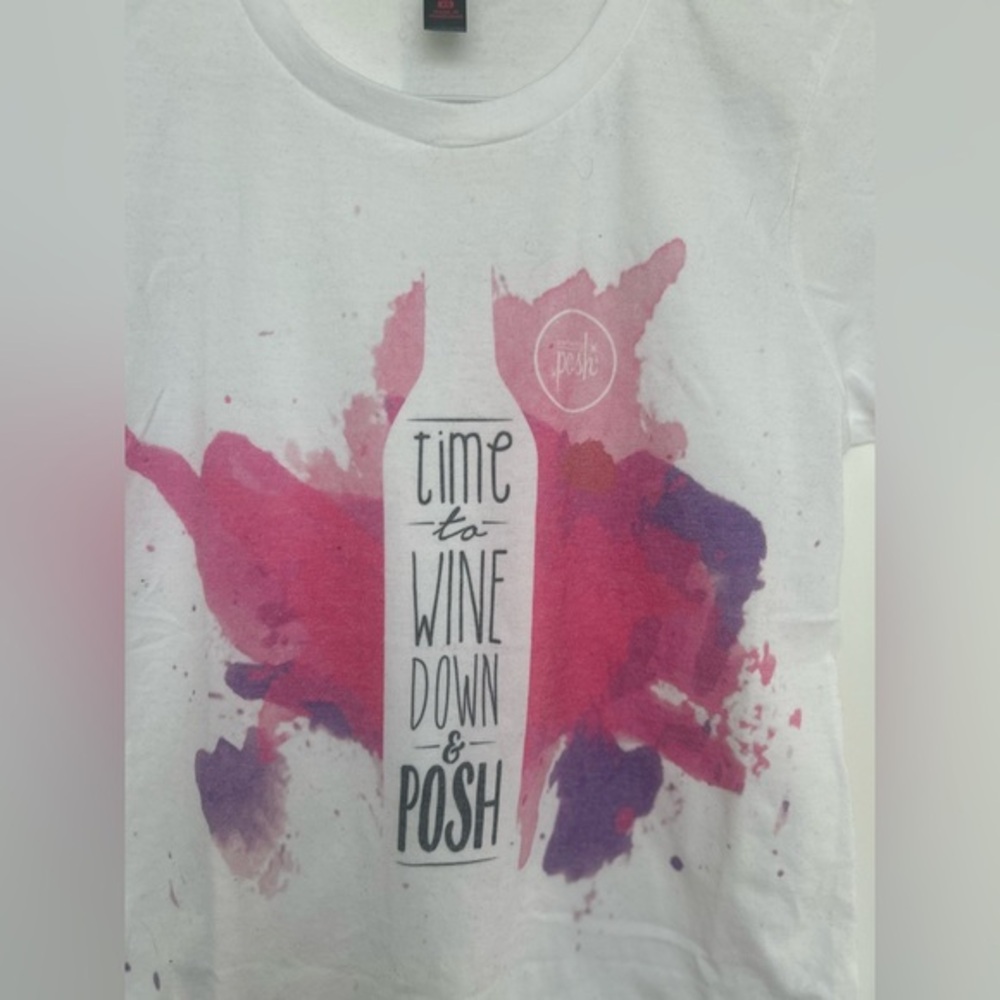 Time to wine down and posh tee shirt xs